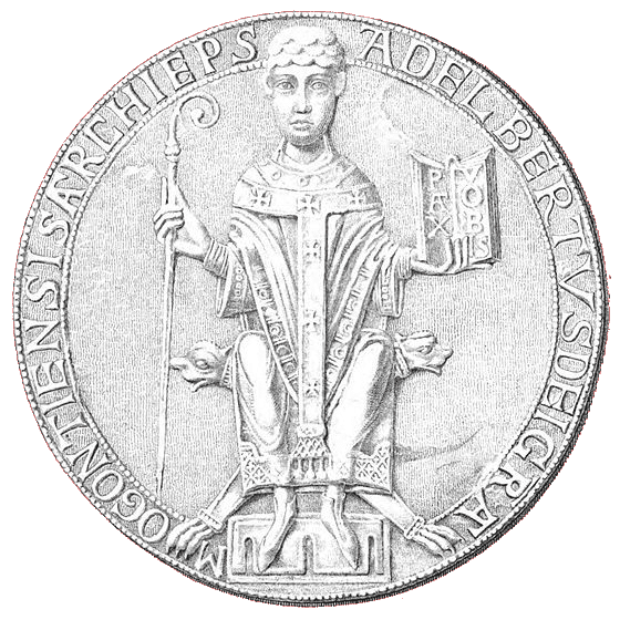 Zeichnung des Siegels von Erzbischof Adalbert I.