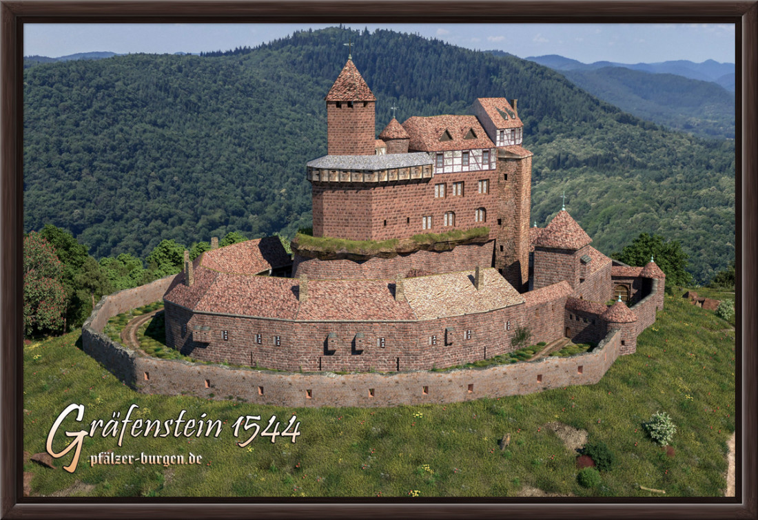 Rekonstruktion der Burg Gräfenstein des Jahres 1544