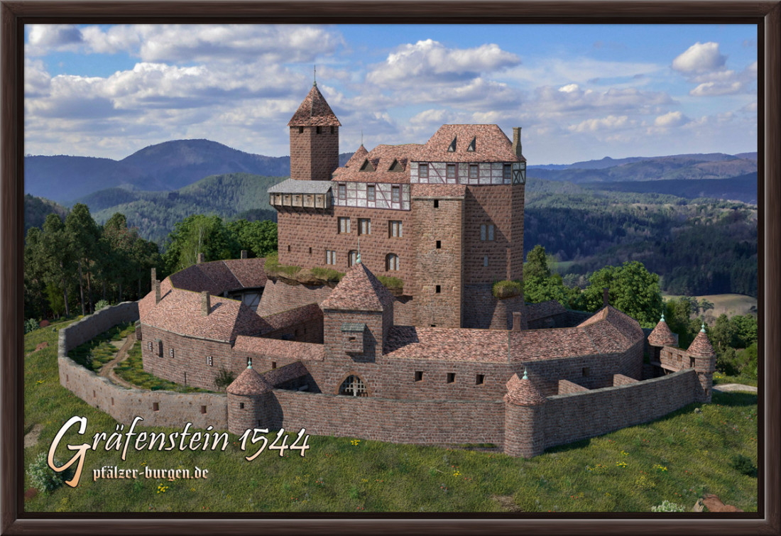 Rekonstruktion der Burg Gräfenstein des Jahres 1544