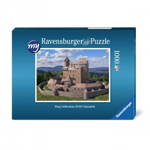 Für den fortgeschrittenen Puzzler: Puzzeln Sie die fotorealistische Rekonstruktion der Burg Gräfenstein (Südwestpfalz) aus Osten betrachet. Sie erhalten ein qualitätsvolles Ravensburger-Puzzle (1.000 Teile). Maße des fertigen Puzzles: 69