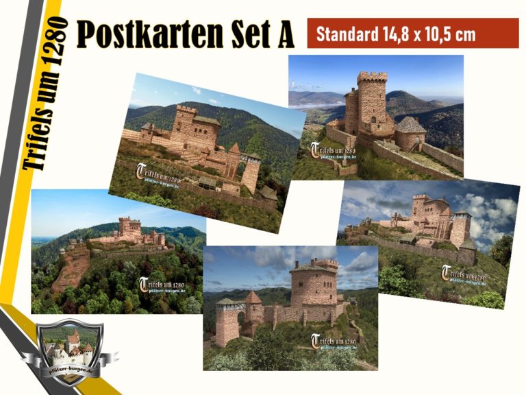 30-10-00-07-S-11_Burg Trifels (1280) - 5er-Postkartenset A_Standard (DIN A6)