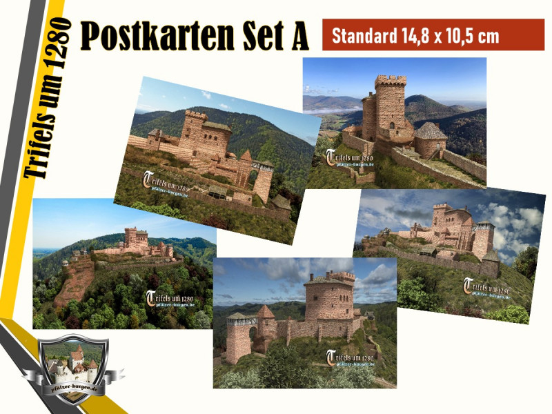 30-10-00-07-S-11_Burg Trifels (1280) - 5er-Postkartenset A_Standard (DIN A6)