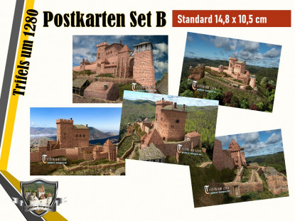 30-10-00-07-S-12_Burg Trifels (1280) - 5er-Postkartenset B_Standard (DIN A6)