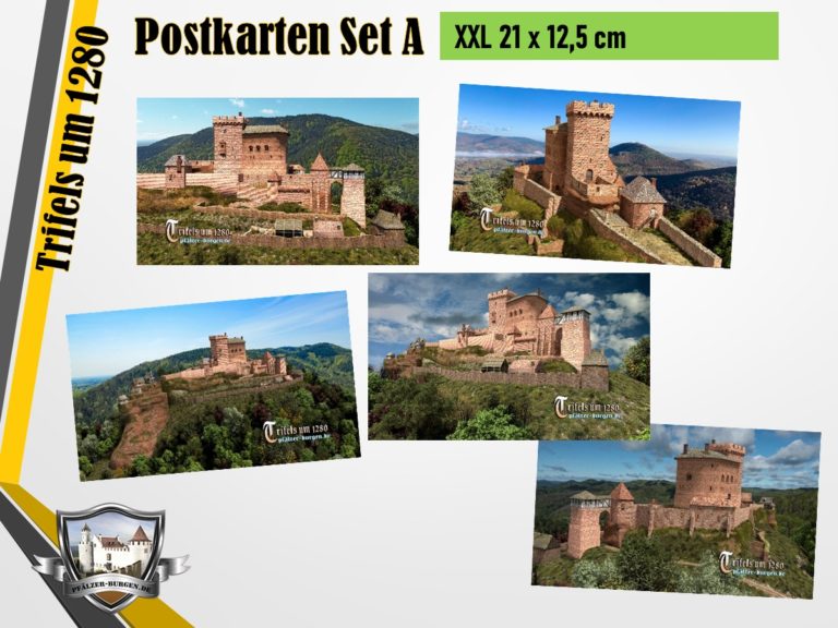 30-20-00-07-S-11_Burg Trifels (1280) - 5er-Postkartenset A_XXL (DIN A5)