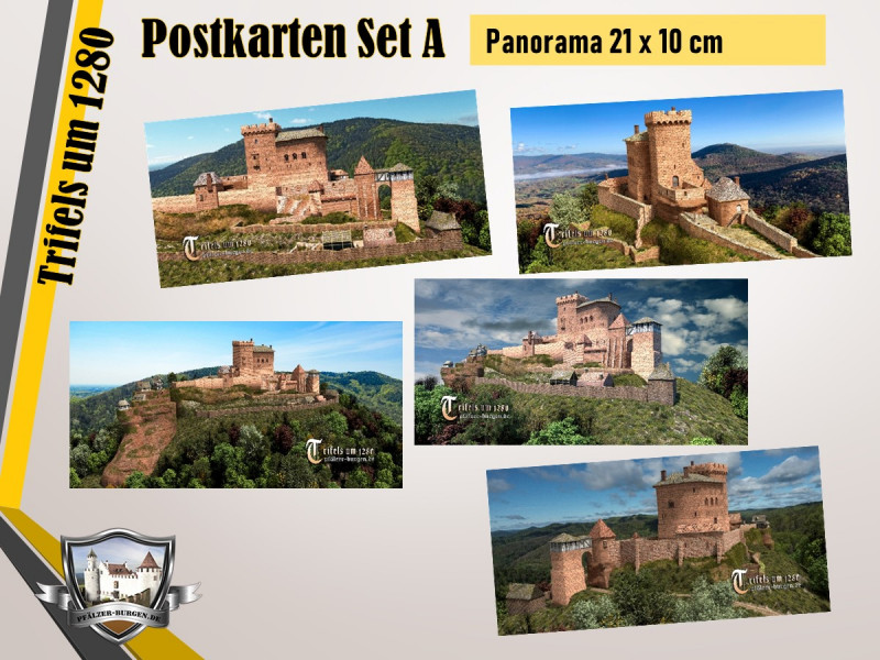 Burg Trifels (1280) - 5er-Postkartenset A - Panorama