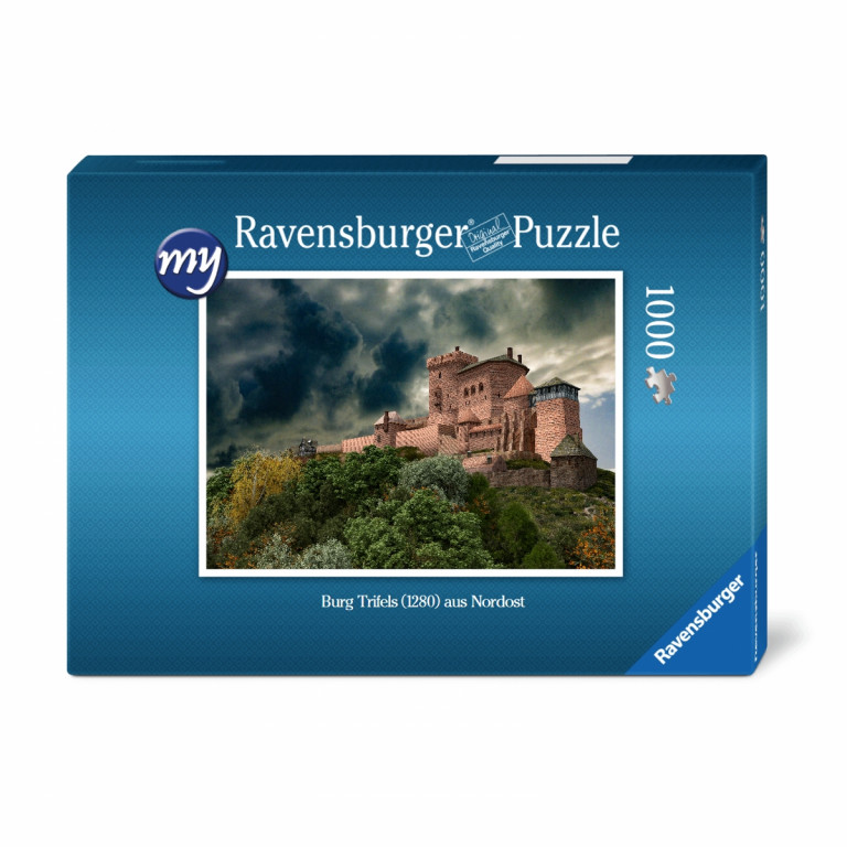 Für den fortgeschrittenen Puzzler: Puzzeln Sie die fotorealistische Rekonstruktion der Reichsburg Trifels des Jahres 1280. Sie erhalten ein qualitätsvolles Ravensburger-Puzzle (1.000 Teile). Maße des fertigen Puzzles: 69