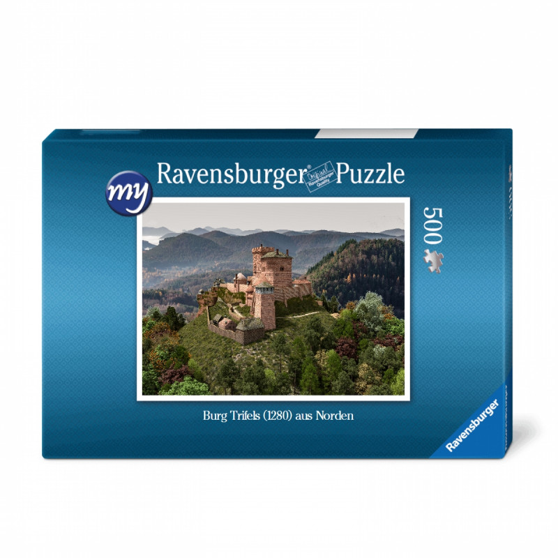 Für den Einsteiger:Puzzeln Sie die fotorealistische Rekonstruktion der Reichsburg Trifels des Jahres 1280. Sie erhalten ein qualitätsvolles Ravensburger-Puzzle (500 Teile).