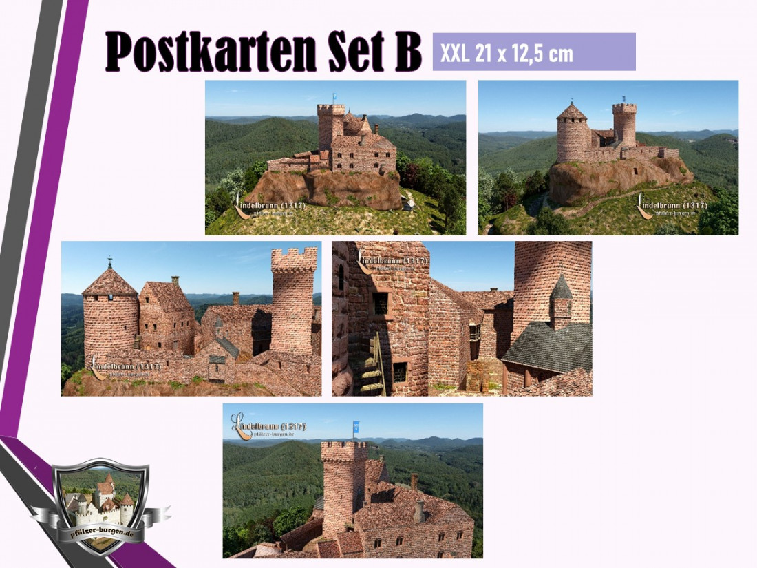 Burg Lindelbrunn (1317) - 5er Postkartenset B