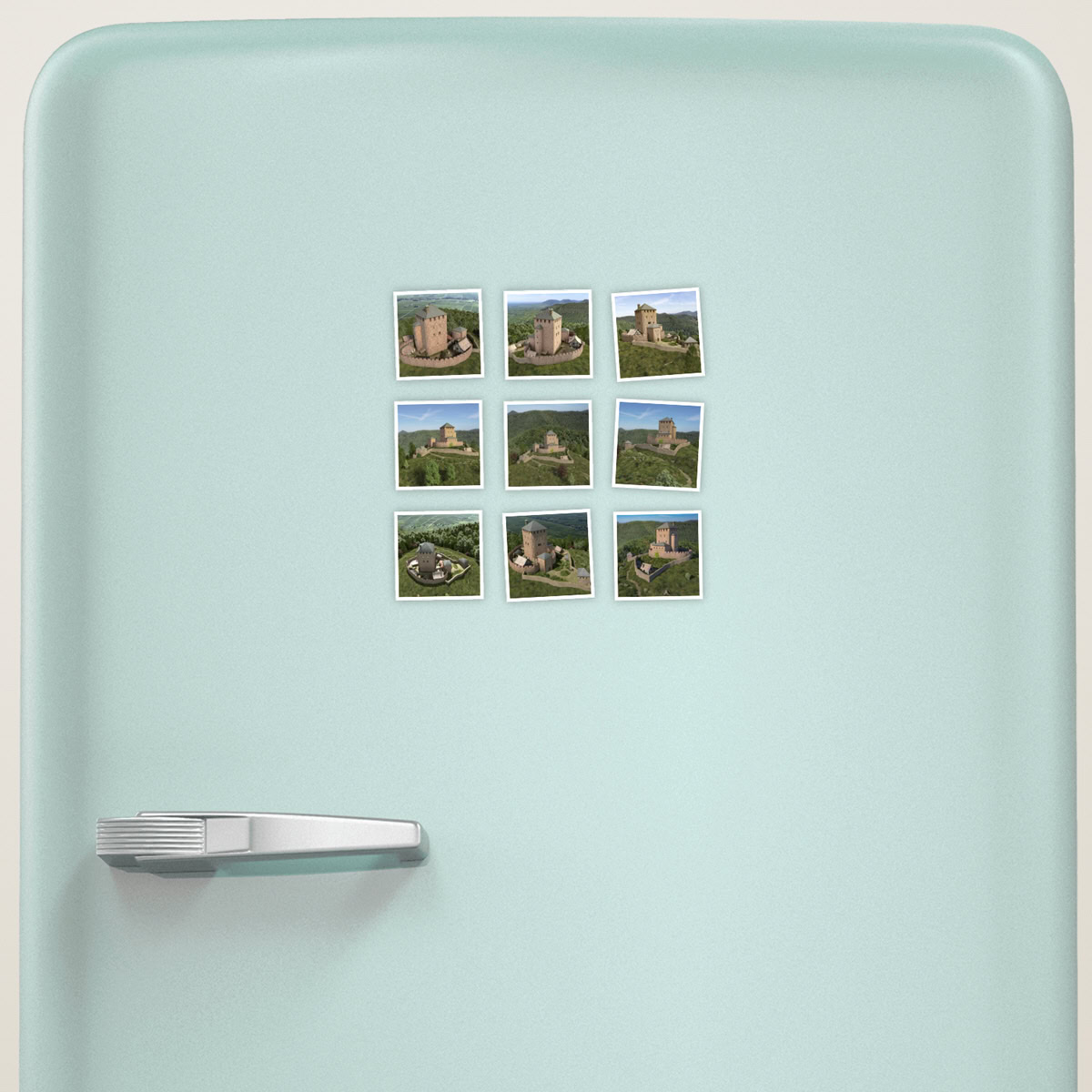 Kühlschrankmagnet Schlössel 9er Set Seitenkante 5cm