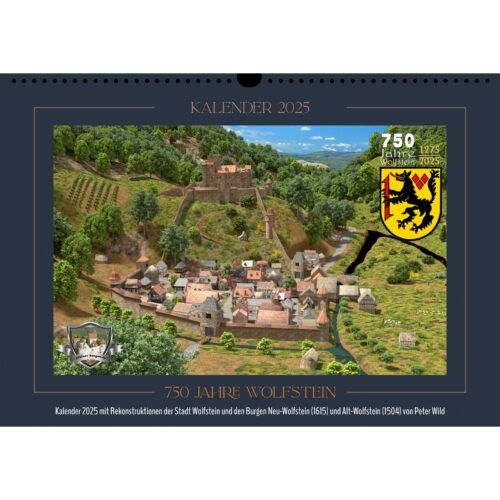 Kalender 2025 Wolfstein - A3 quer mit blauem Rand