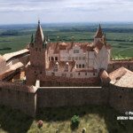 Im 16. Jahrhundert ließen die Speyerer Bischöfe die Kernburg zum Renaissance-Schloss um- bzw. ausbauen. Die Baumaßnahmen verschlangen Unsummen und brachten die Finanzen des Hochstift Speyer in eine Schieflage. Das dürfte auch erklären, warum auf dekorative Bauelemente weitgehend verzichtet wurde. Draufsicht auf Oberburg der Madenburg (1595) aus Westen