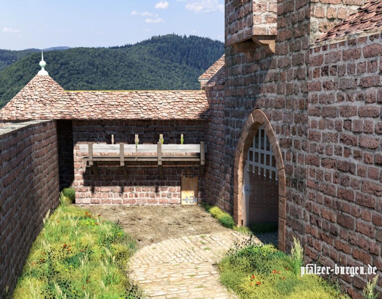 Gräfenstein 1544 - Abschlussmauer des Nordzwingers Gräfenstein 1544 - Abschlussmauer des Nordzwingers