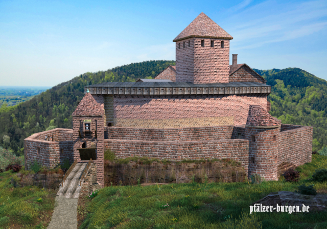 Buckelquadermauerwerk auf der Feldseite