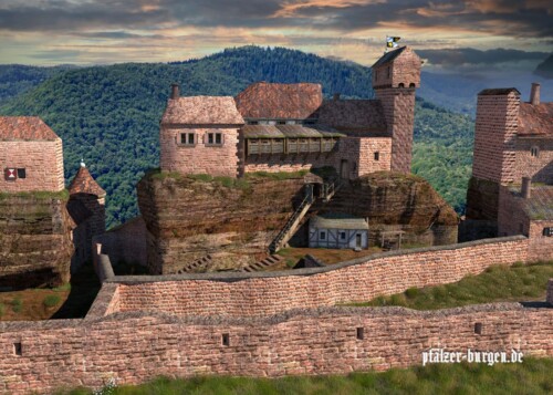 Aufgang zur Oberburg von Grafendahn um 1475