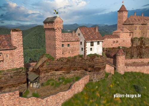 Die Oberburg von Burg Grafendahn um 1475