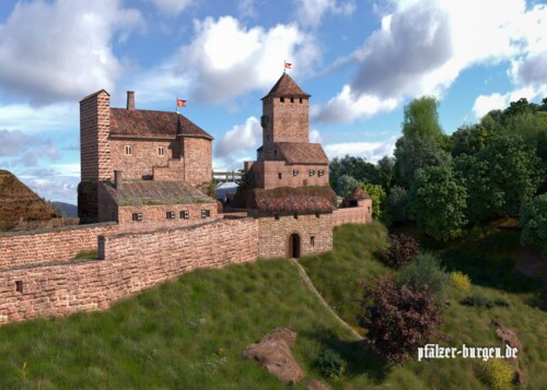 Aufgang zur Oberburg auf dem Ostfelsen von Tanstein im Jahr 1475