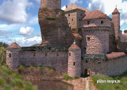 Torbastion von Altdahn um 1475 aus Osten