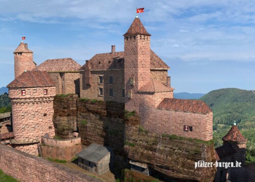 Die Bebauung des Westfelsens von Altdahn