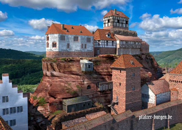 Baugeschichtlich zƤhlt der an die Südseite des Ostfelsens angelehnte āalte Torturmā zu den Ƥltesten Bauten der Burg Drachenfels aus dem 13. Jahrhundert. Vermutlich reichte er bis an das Plateau der Oberburg heran. Heute stehen nur noch die beide unteren Geschosse. Flankierungsturm von Südwesten