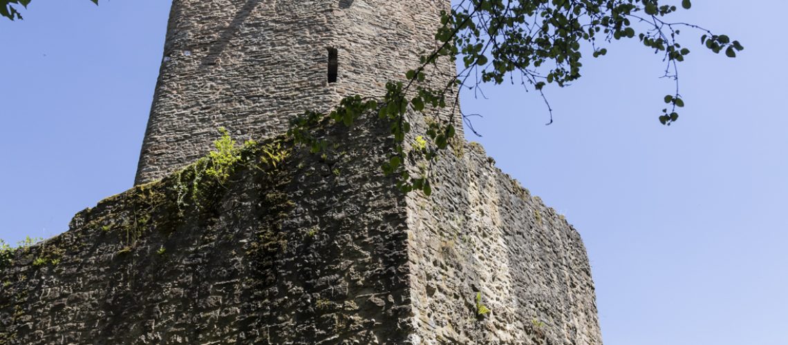Bergfried hinter Mantelmauer von Burg Alt-Wolfstein